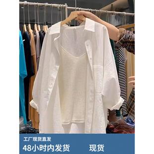白衬衫女士中长上衣轻成熟的法国利基2025新春宽松懒散风格夹克衬