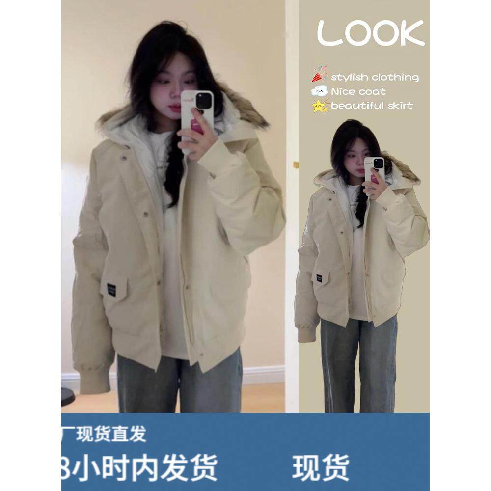 带帽棉质外套的妇女2025年冬季新流行加厚派夹克美国覆古皮草领棉,运动/瑜伽/健身/球迷用品,广场舞套装,淘宝优惠券,粉丝福利购,淘宝优惠卷