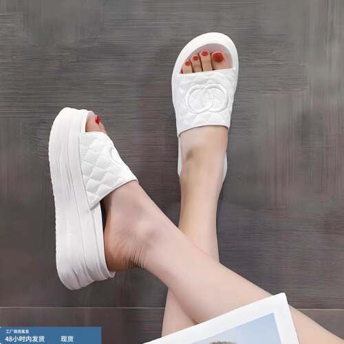 I超透气+轻便不累脚~~厚底粗高跟沙滩拖鞋女2026夏新款