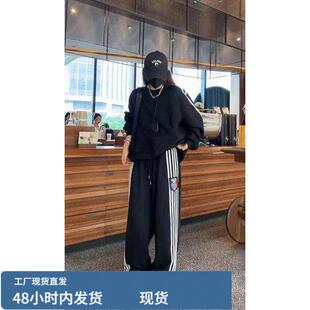 秋冬季时尚网红运动套装女春秋宽松韩版学生卫衣休闲两件套跑步服