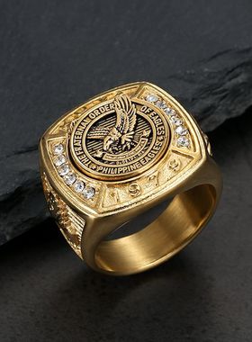 东南亚菲律宾鹰雕食猴鹰戒指