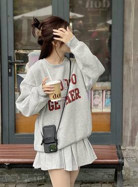 ODD RDCHS简约红色字母圣诞系列百搭圆领加厚加绒情侣套头卫衣ins