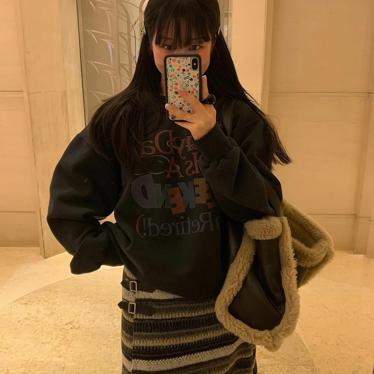 ODD复古美式英文印花圆领卫衣