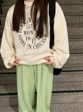 ODD RDCHS奶呼呼圈圈印花卫衣女百搭秋冬奶黄色可爱下摆宽松ins风