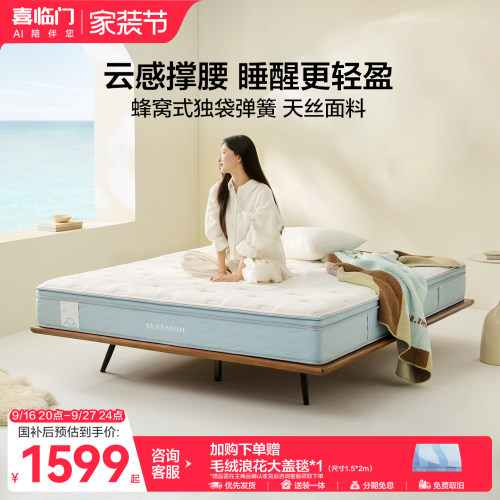 【云朗Hit】喜临门主卧双人席梦思舒脊记忆棉蜂窝独袋弹簧床垫