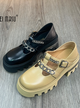 SUFEIMASU/苏菲玛素时尚厚底单鞋百搭圆头搭扣春夏法式女鞋2312-6