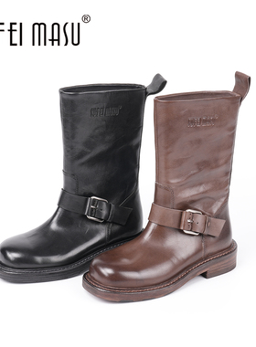 SUFEIMASU/苏菲玛素高筒马丁靴新款英伦风中筒靴时尚百搭3957-72