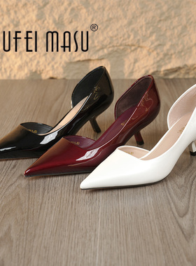 SUFEIMASU/苏菲玛素气质性感漆皮浅口尖头时尚百搭高跟鞋82508-2