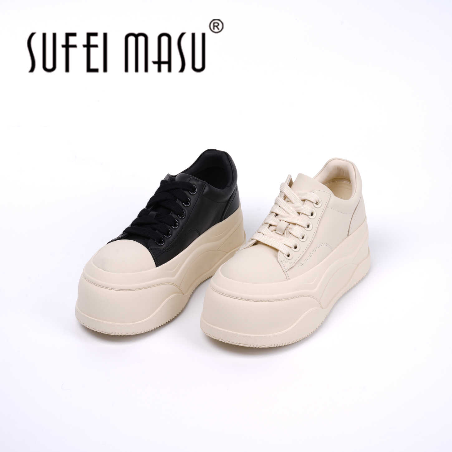 休闲圆头厚底板鞋2024秋季新款