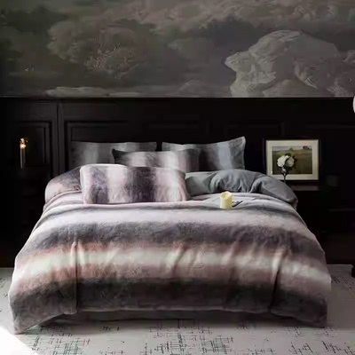 费斯巴赫高端A类兔毛绒四件套牛奶绒冬季被套加厚吉荣床单保暖