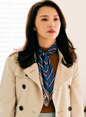 春秋季缎面真丝小方巾女几何条纹职业桑蚕丝丝巾装饰围巾绑包巾