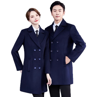 毛呢大衣工作服男女职业装物业酒店经理4S店珠宝销售呢子外套工装