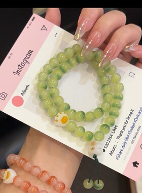可爱猫爪菩提双圈手串学生绕指柔文玩手链甜美高颜值情侣闺蜜礼物