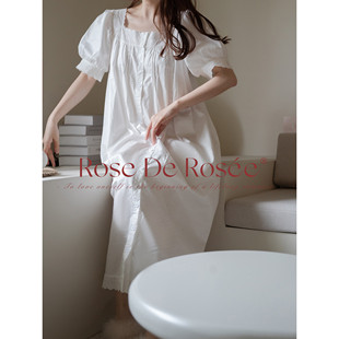 春夏法式 2026新款 复古睡裙纯棉可外穿睡衣 安妮 Roserosee绿山墙