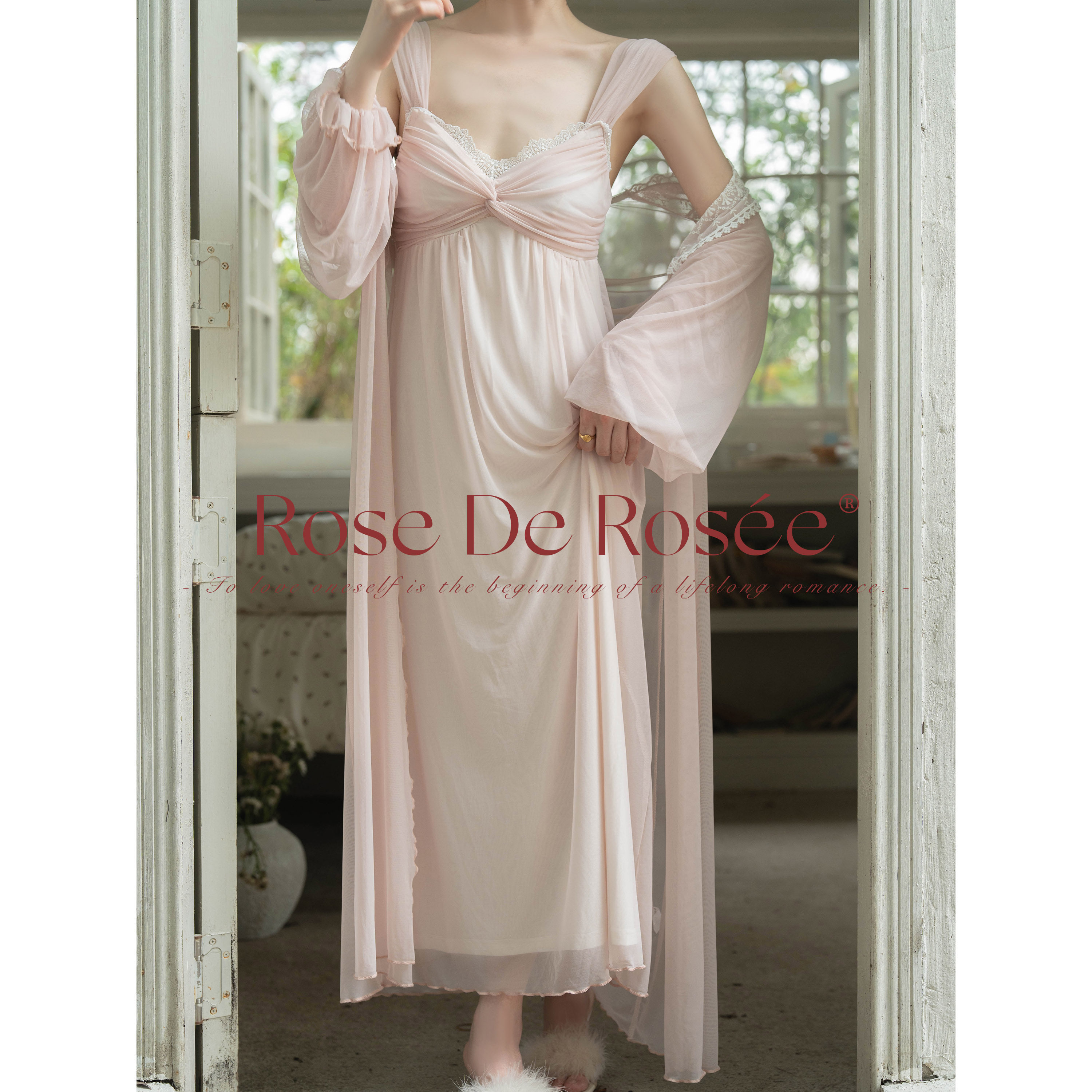 Roserosee美黛 独特绝美睡裙女2026新款法式睡衣夏高级感婚礼晨袍