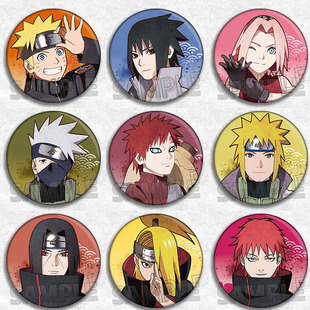 火影忍者 动漫徽章胸章二次元周边鼬佐助迪达拉吧唧蝎卡卡西水门