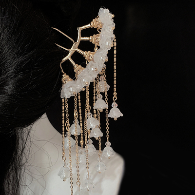 汉服配饰铃兰花排簪长流苏钗