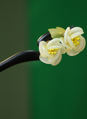 新中式黑檀木簪子古风发簪旗袍汉服头饰简约现代日常古装盘发配饰