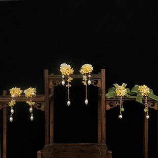 古风桂花兔子发扣流苏发环束发辫子扣马尾扣明制宋制小头饰配饰