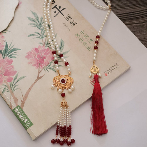 新中式马面裙配饰背云长璎珞