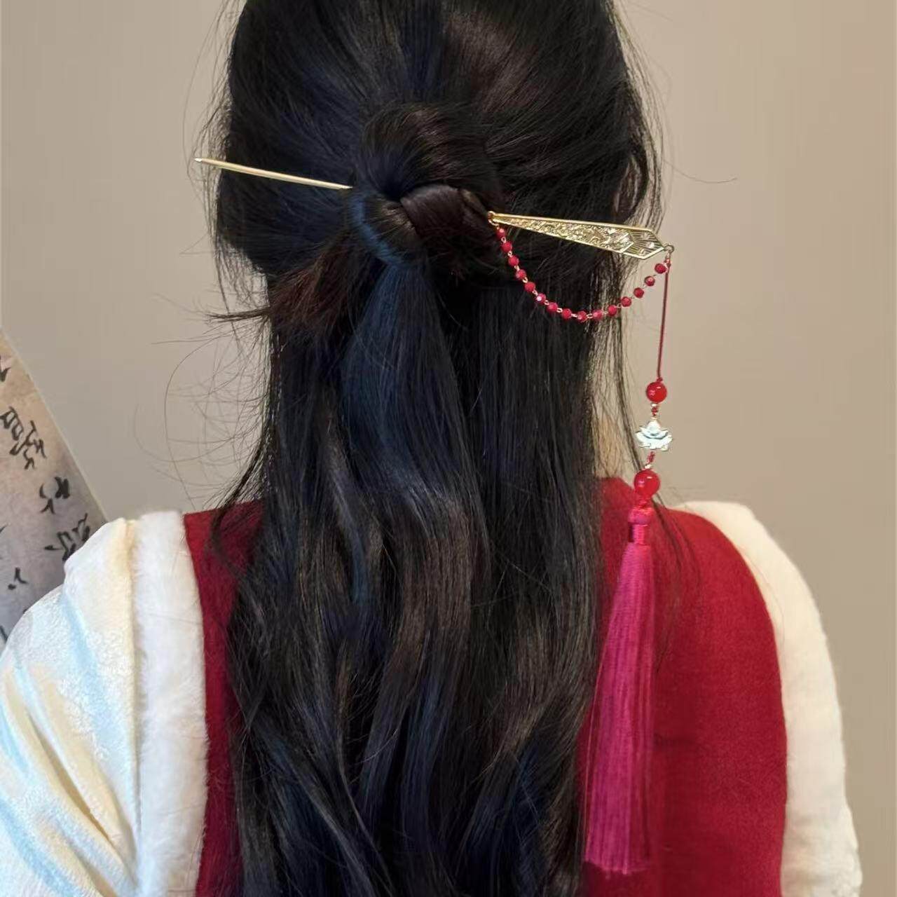 新中式长流苏头饰发钗十三春复古