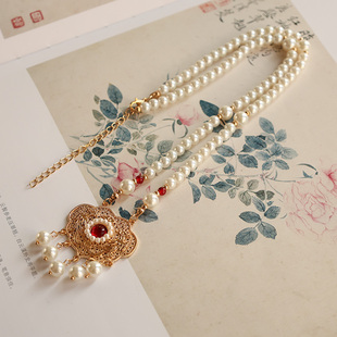 新中式马面裙璎珞亲子款古风璎珞儿童款汉服配饰长流苏璎珞背云