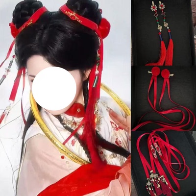 哪吒发饰cos发带流苏发夹边夹项圈仿妆古风汉服二次元头饰配饰品