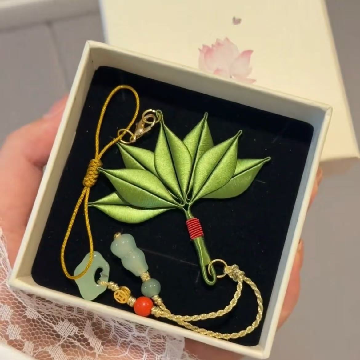 非遗柚子叶缠花吊坠流苏挂件赵露思同款DIY材料包手机车挂配饰品