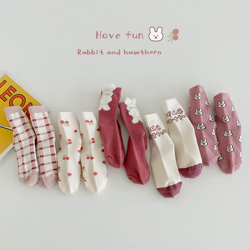 女童袜子春秋纯棉无骨棉袜儿童秋季可爱兔子中筒袜宝宝女孩粉色袜,童装/婴儿装/亲子装,儿童袜子(0-16岁),淘宝优惠券,粉丝福利购,淘宝优惠卷