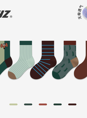 儿童袜子春秋纯棉韩版撞色卡通中筒袜中大童男童秋冬季宝宝无骨袜