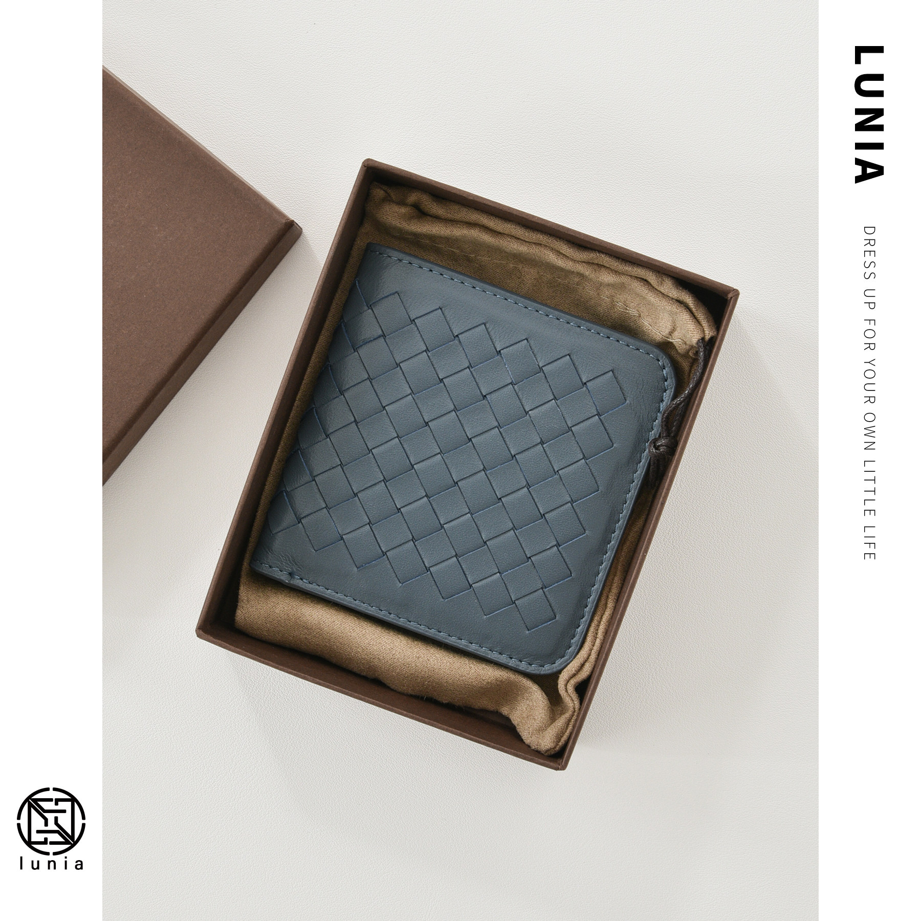 BV羊皮编织短款钱包超薄柔软男女迷你小钱包简约竖款真皮钱夹ins