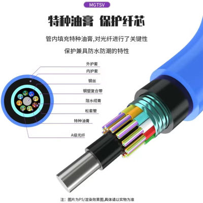 矿用阻燃光纤光缆单模MGTSV-8B1.3架空管道直埋各芯数国标可定制