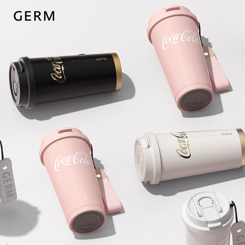 GERM潘展乐可乐联名闪耀保温杯 可口可乐联名 便携编织提绳