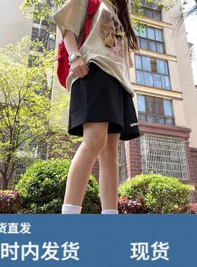 专柜短裤女款夏季宽松休闲五分裤2023新款夏天运动阔腿裤子小众设