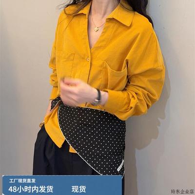 设计感收腰V领带丝巾衬衫2025新款爆款早秋穿搭衬衣女款气质上衣