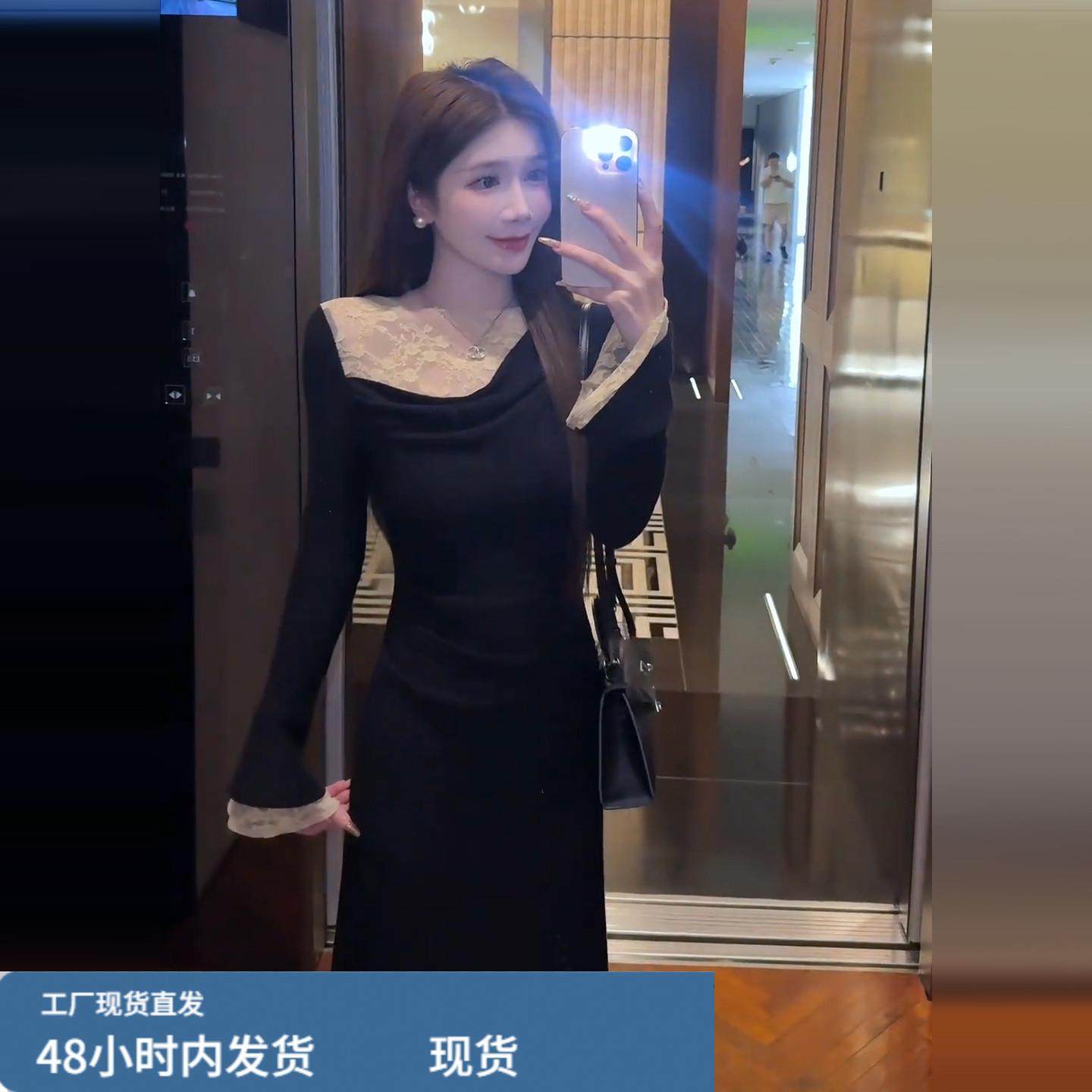 2026新款高级感重要场合漂亮连衣裙子女秋冬季穿搭气质款黑色长裙,运动/瑜伽/健身/球迷用品,瑜伽短裙,淘宝优惠券,粉丝福利购,淘宝优惠卷