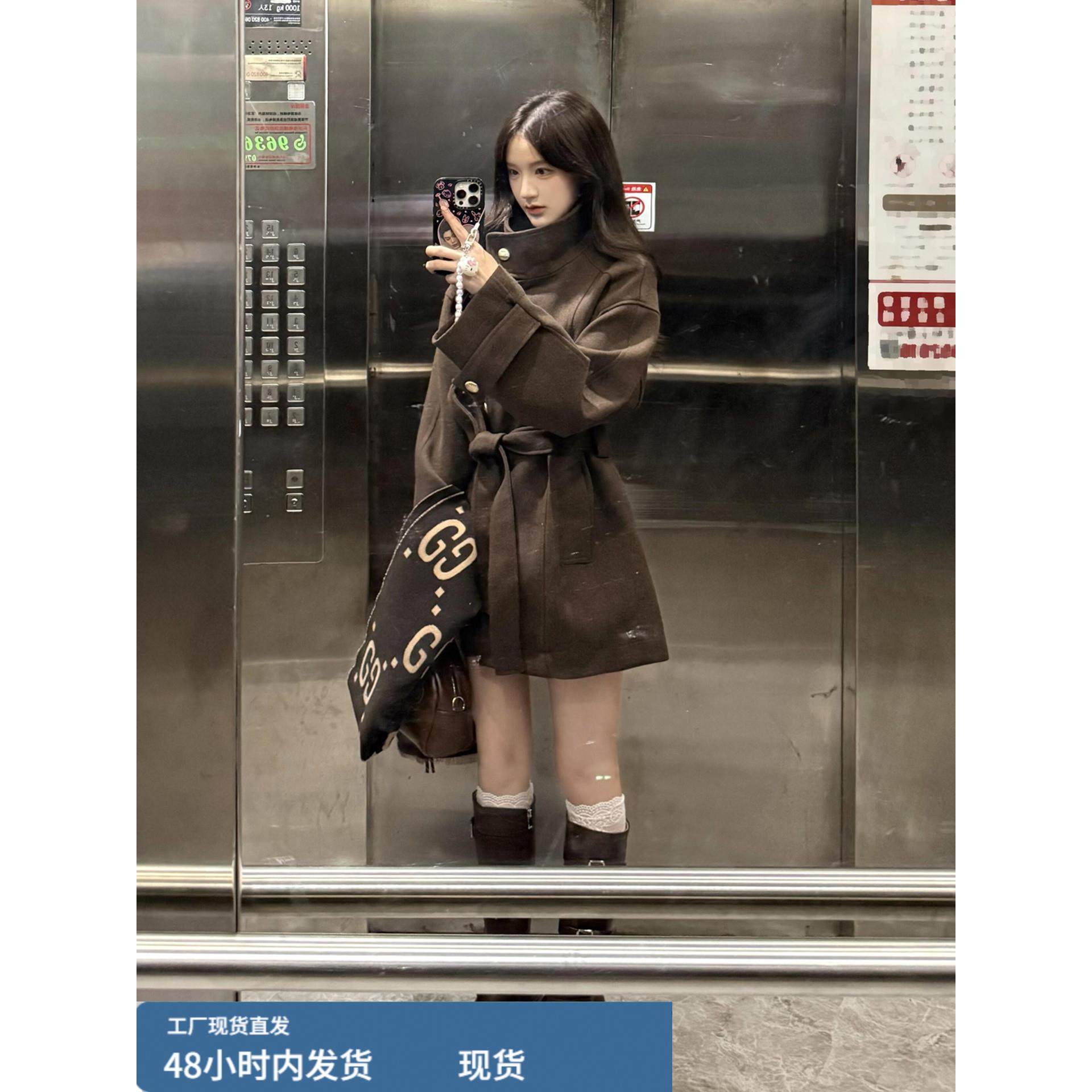 深冬独特超好看立领毛呢外套女2025新款韩系入冬高级感中长款大衣,运动/瑜伽/健身/球迷用品,广场舞套装,淘宝优惠券,粉丝福利购,淘宝优惠卷