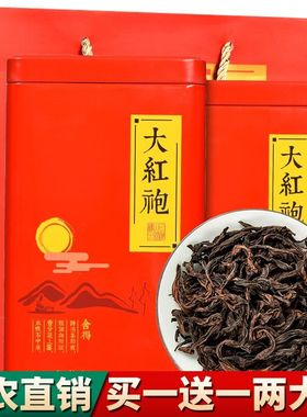买1送1新茶茶叶武夷岩茶大红袍乌龙茶浓香肉桂礼盒罐装共250g