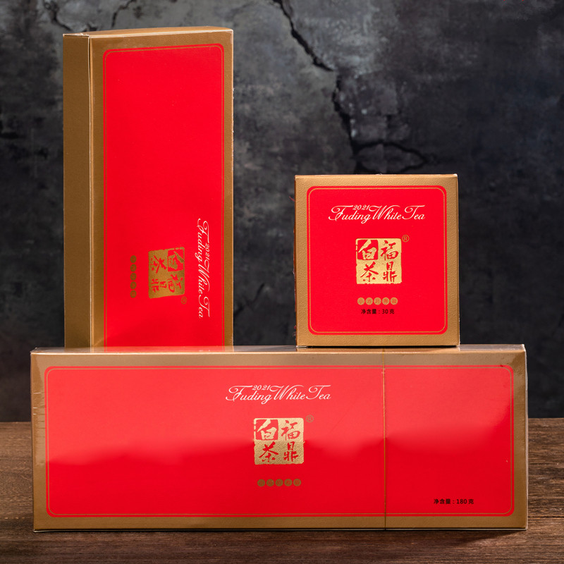 福鼎白茶寿眉小方片寿眉饼干茶烟条小礼盒装商务白茶180g节日送礼