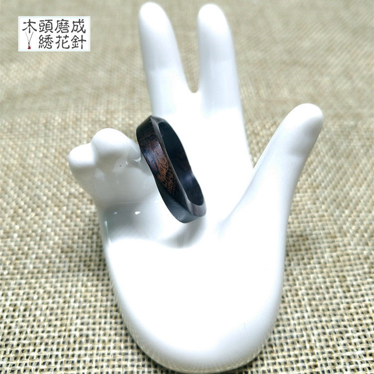 【木头磨成绣花针】原创紫光檀木戒指个性男女情侣手工饰品