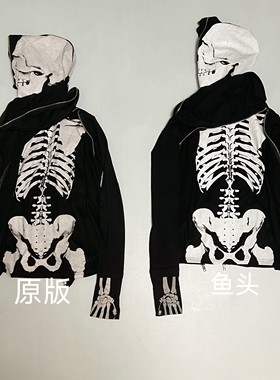 原版开发！PPFM骷髅拉链外套 小众视觉系连帽开衫卫衣