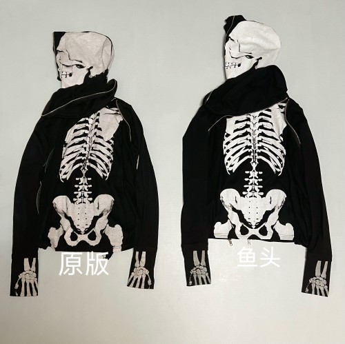 原版开发！PPFM骷髅拉链外套 小众视觉系连帽开衫卫衣