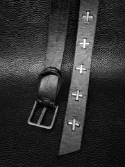 In Stock Maurizio Amadei Handmade Cross-Stitched Belt, Niche Dark Avant-Garde Accessory