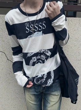 『当天发货』Undercover 06ssT期Archive黑白条纹拼接长袖