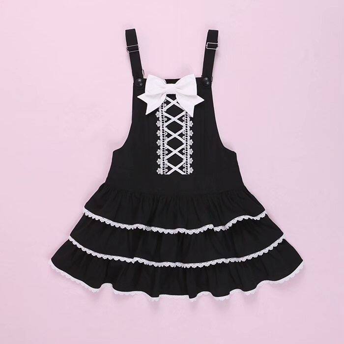 熊之原创lolita古早昭和蛋糕三层裙摆背带裙套装公主风清新甜美