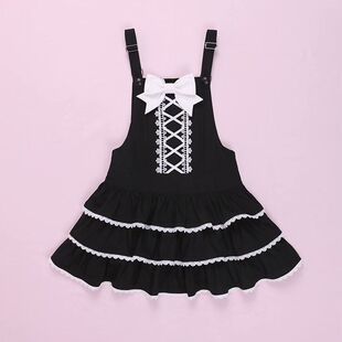 熊之原创lolita古早昭和蛋糕三层裙摆背带裙套装 公主风清新甜美