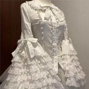 lolita内搭姬袖衬衫娃娃领长袖上衣蕾丝doll感春夏季洛丽塔喇叭袖