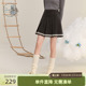 甜美蕾丝花边A字短裙子百搭 新款 紫涵学院风短款 高腰百褶裙女冬季