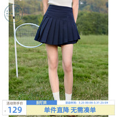 紫涵运动网球裙女2025年夏季 高腰显瘦户外防走光a字百褶短裙 新款