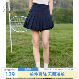 紫涵运动网球裙女2025年夏季 高腰显瘦户外防走光a字百褶短裙 新款